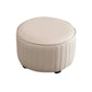Modern Round Ottoman Solid Color Leather Water Resistant Footstool Ottoman Light Gray 1 Piece Clearhalo 'furn' 'furn_ottomans_poufs' 'Furniture' 'Living Room Furniture' 'Ottomans & Poufs' 'ottomans_poufs' 5866249
