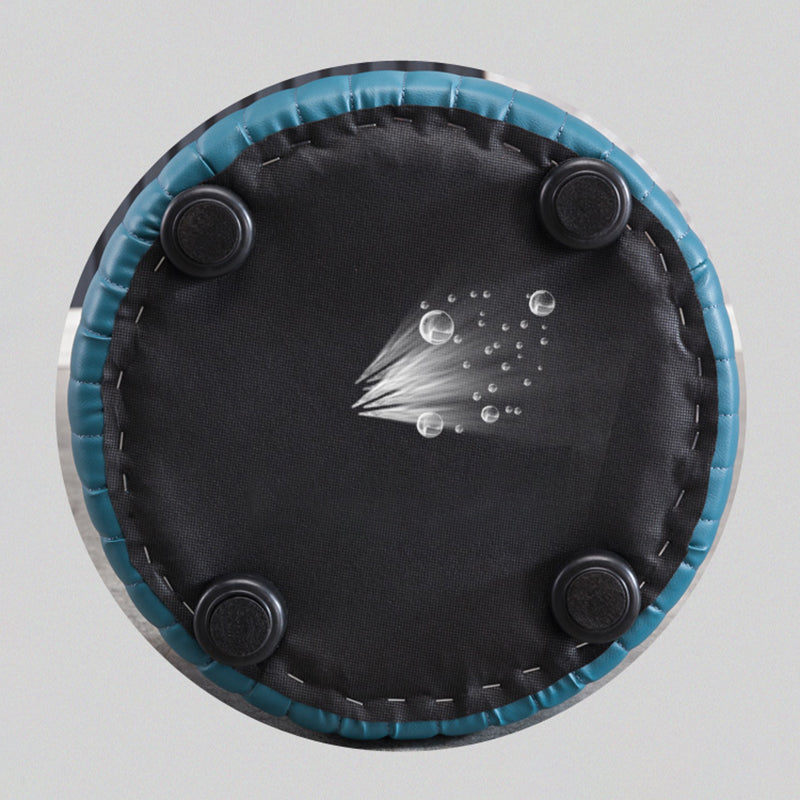 Modern Round Ottoman Solid Color Leather Water Resistant Footstool Ottoman Clearhalo 'furn' 'furn_ottomans_poufs' 'Furniture' 'Living Room Furniture' 'Ottomans & Poufs' 'ottomans_poufs' 5866251