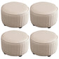 Modern Round Ottoman Solid Color Leather Water Resistant Footstool Ottoman Light Gray 4 Piece Set Clearhalo 'furn' 'furn_ottomans_poufs' 'Furniture' 'Living Room Furniture' 'Ottomans & Poufs' 'ottomans_poufs' 5866253