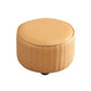 Modern Round Ottoman Solid Color Leather Water Resistant Footstool Ottoman Beige 1 Piece Clearhalo 'furn' 'furn_ottomans_poufs' 'Furniture' 'Living Room Furniture' 'Ottomans & Poufs' 'ottomans_poufs' 5866254