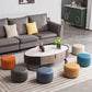 Modern Round Ottoman Solid Color Leather Water Resistant Footstool Ottoman Clearhalo 'furn' 'furn_ottomans_poufs' 'Furniture' 'Living Room Furniture' 'Ottomans & Poufs' 'ottomans_poufs' 5866255