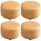 Modern Round Ottoman Solid Color Leather Water Resistant Footstool Ottoman Beige 4 Piece Set Clearhalo 'furn' 'furn_ottomans_poufs' 'Furniture' 'Living Room Furniture' 'Ottomans & Poufs' 'ottomans_poufs' 5866258