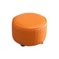 Modern Round Ottoman Solid Color Leather Water Resistant Footstool Ottoman Orange 1 Piece Clearhalo 'furn' 'furn_ottomans_poufs' 'Furniture' 'Living Room Furniture' 'Ottomans & Poufs' 'ottomans_poufs' 5866261