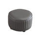 Modern Round Ottoman Solid Color Leather Water Resistant Footstool Ottoman Dark Gray 1 Piece Clearhalo 'furn' 'furn_ottomans_poufs' 'Furniture' 'Living Room Furniture' 'Ottomans & Poufs' 'ottomans_poufs' 5866265