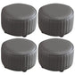 Modern Round Ottoman Solid Color Leather Water Resistant Footstool Ottoman Dark Gray 4 Piece Set Clearhalo 'furn' 'furn_ottomans_poufs' 'Furniture' 'Living Room Furniture' 'Ottomans & Poufs' 'ottomans_poufs' 5866267