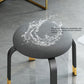 Footstool Ottoman Tear Resistant Solid Glam Cotton Blend Round Ottoman