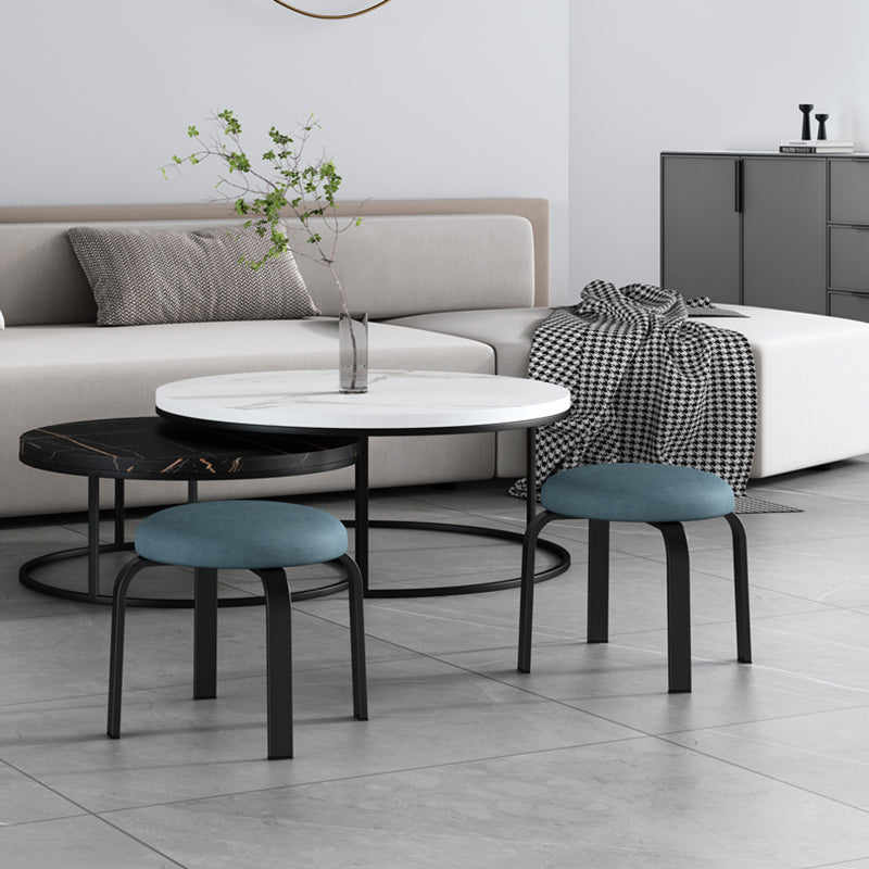 Pisos Remo de lágrimas otomanas Solid Glam Cotton Blend Otomana redonda