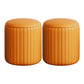 Modern PU Leather Pouf Chair Plain Cylinder Shape Tear Resistant Couch Ottoman Orange 2 Piece Set Clearhalo 'furn' 'furn_ottomans_poufs' 'Furniture' 'Living Room Furniture' 'Ottomans & Poufs' 'ottomans_poufs' 5866405
