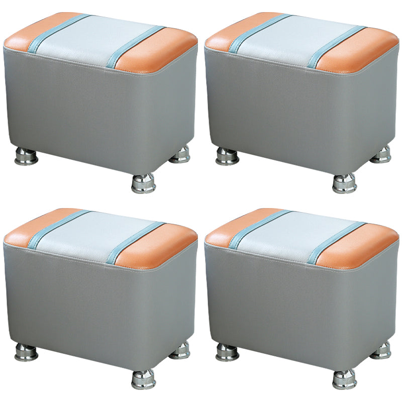 Contemporaneo Standard Fucano in finta pelle imbottita Patchwork Ottomera RECTALLO