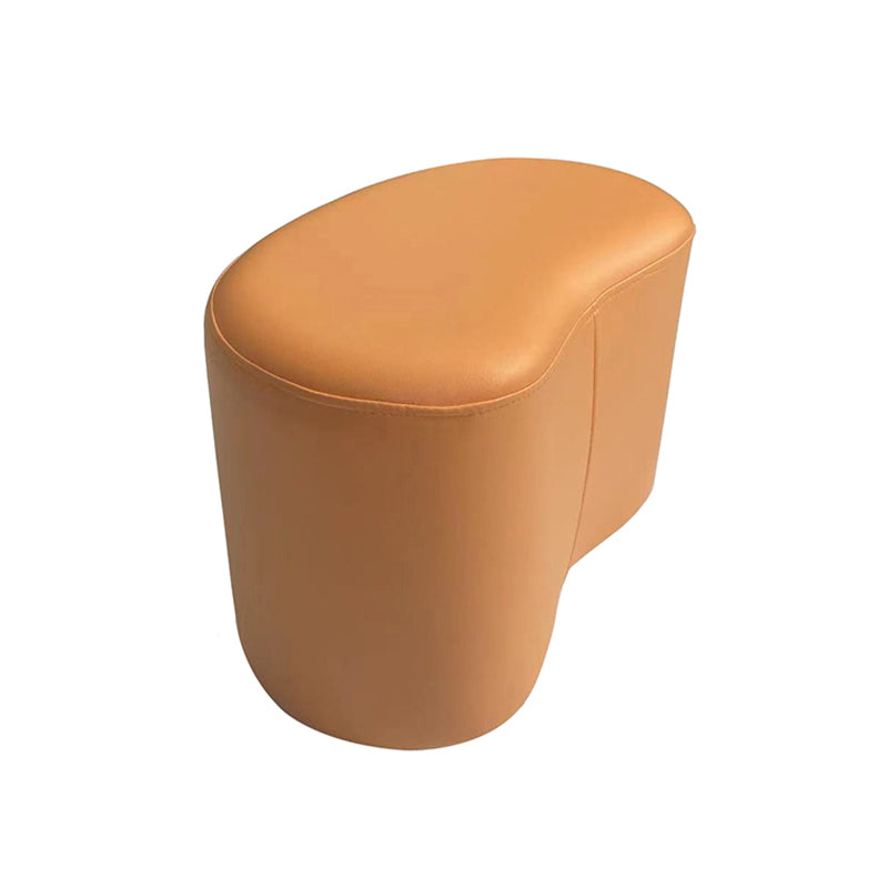 Modern Stain Resistant Standard Wedge Orange Leather Pouf for Home Decor Orange 1 Piece Clearhalo 'furn' 'furn_ottomans_poufs' 'Furniture' 'Living Room Furniture' 'Ottomans & Poufs' 'ottomans_poufs' 5866523
