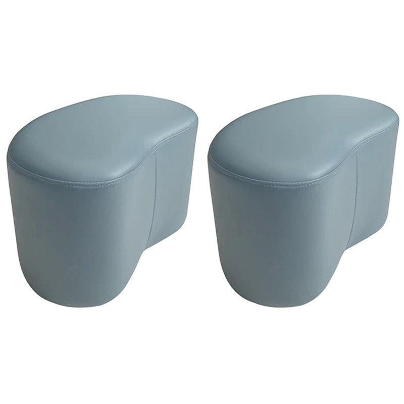 Modern Stain Resistant Standard Wedge Orange Leather Pouf for Home Decor Blue 2 Piece Set Clearhalo 'furn' 'furn_ottomans_poufs' 'Furniture' 'Living Room Furniture' 'Ottomans & Poufs' 'ottomans_poufs' 5866530