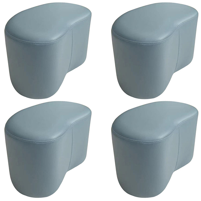 Modern Stain Resistant Standard Wedge Orange Leather Pouf for Home Decor Blue 4 Piece Set Clearhalo 'furn' 'furn_ottomans_poufs' 'Furniture' 'Living Room Furniture' 'Ottomans & Poufs' 'ottomans_poufs' 5866532