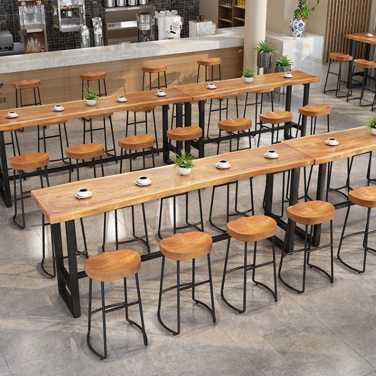 Modern 1/9 Pieces Bar Table Set Rectangle Pine Wood Counter Table with Stools for Cafe Clearhalo 'Bar Furniture' 'furn' 'furn_home_bar_bar_sets' 'Furniture' 'Home Bars & Bar Sets' 'home_bar_bar_sets' 'Kitchen & Dining Furniture' 5866559
