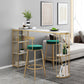 White Stone Bar Table Set 1/2/3 Pcs Free Form Bar Table with Armless Bar Stools