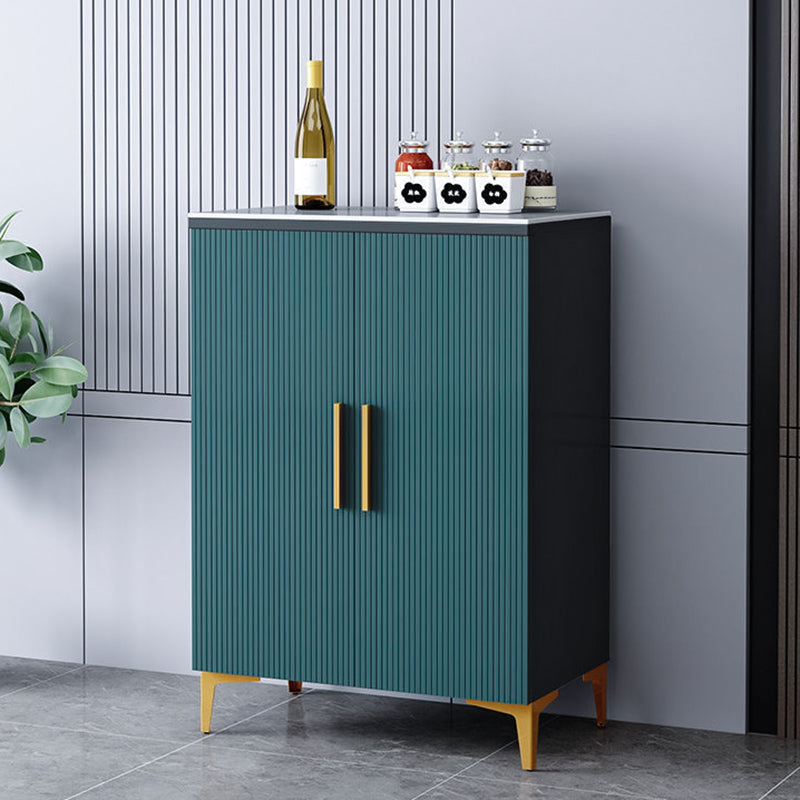 Glam Style Buffet Sideboard Sintered Stone Top Sideboard with Door 24"L x 14"W x 35"H Blue-Gray Clearhalo 'buffet_sideboard' 'Buffets & Sideboards' 'furn' 'furn_buffet_sideboard' 'Furniture' 'Kitchen & Dining Furniture' 5866611