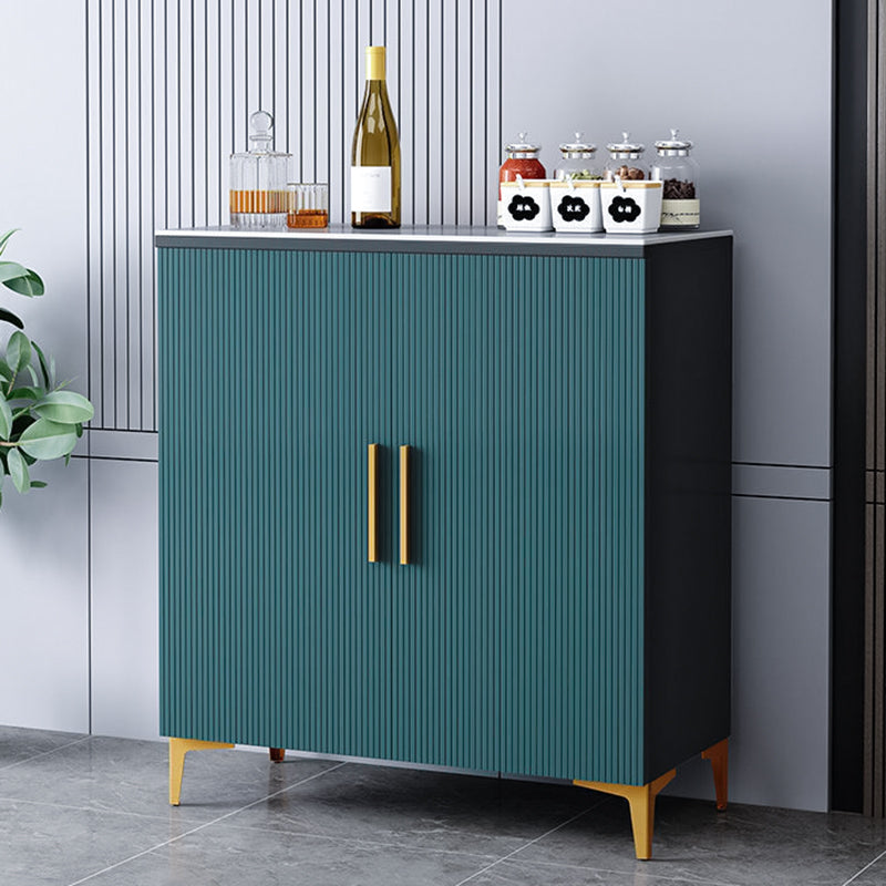 Glam Style Buffet Sideboard Sintered Stone Top Sideboard with Door 31"L x 14"W x 35"H Blue-Gray Clearhalo 'buffet_sideboard' 'Buffets & Sideboards' 'furn' 'furn_buffet_sideboard' 'Furniture' 'Kitchen & Dining Furniture' 5866620