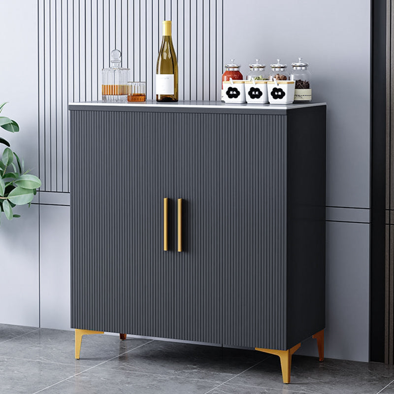Glam Style Buffet Sideboard Sintered Stone Top Sideboard with Door 31"L x 14"W x 35"H Grey Clearhalo 'buffet_sideboard' 'Buffets & Sideboards' 'furn' 'furn_buffet_sideboard' 'Furniture' 'Kitchen & Dining Furniture' 5866624