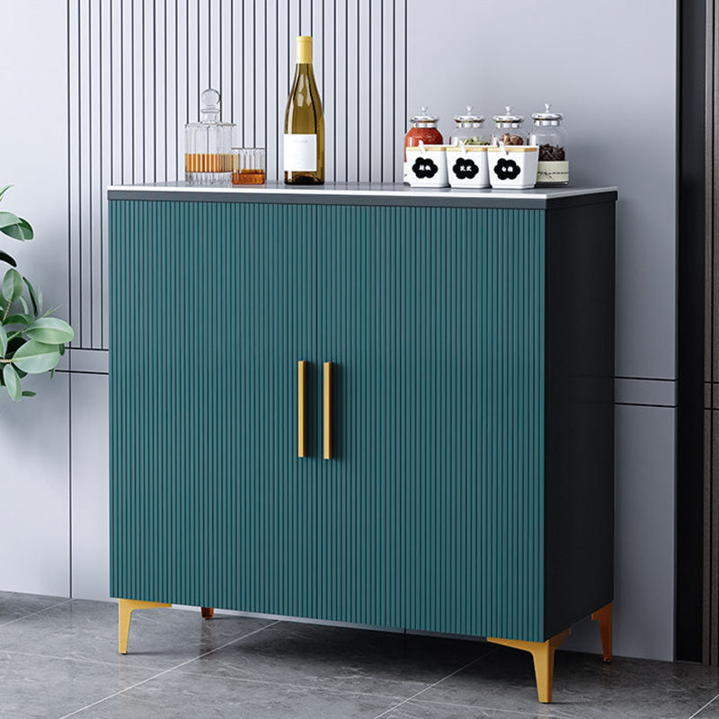 Glam Style Buffet Sideboard Sintered Stone Top Sideboard with Door 35"L x 14"W x 35"H Blue-Gray Clearhalo 'buffet_sideboard' 'Buffets & Sideboards' 'furn' 'furn_buffet_sideboard' 'Furniture' 'Kitchen & Dining Furniture' 5866627