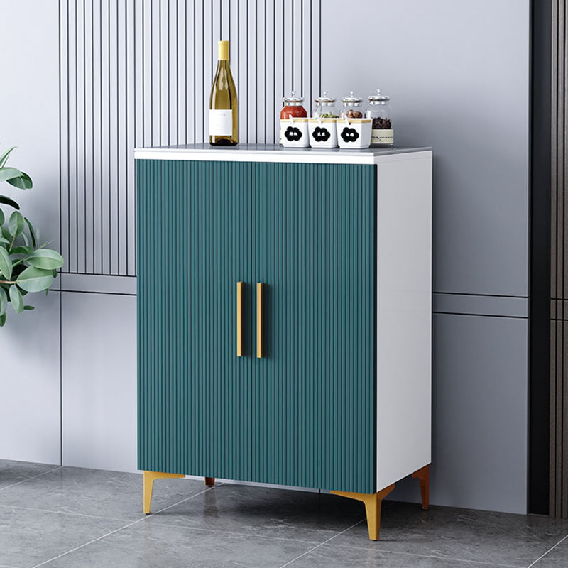 Glam Style Buffet Sideboard Sintered Stone Top Sideboard with Door 24"L x 14"W x 35"H Beige Blue Clearhalo 'buffet_sideboard' 'Buffets & Sideboards' 'furn' 'furn_buffet_sideboard' 'Furniture' 'Kitchen & Dining Furniture' 5866629