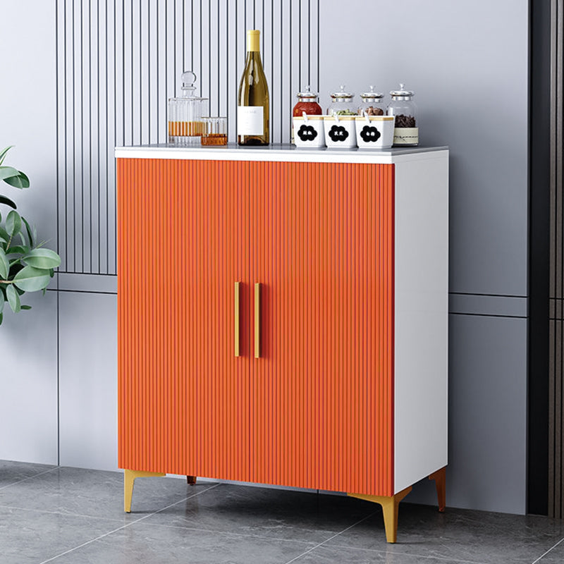 Glam Style Buffet Sideboard Sintered Stone Top Sideboard with Door 28"L x 14"W x 35"H Orange White Clearhalo 'buffet_sideboard' 'Buffets & Sideboards' 'furn' 'furn_buffet_sideboard' 'Furniture' 'Kitchen & Dining Furniture' 5866633