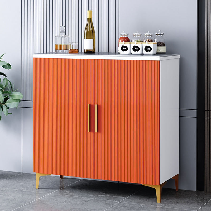Glam Style Buffet Sideboard Sintered Stone Top Sideboard with Door 35"L x 14"W x 35"H Orange White Clearhalo 'buffet_sideboard' 'Buffets & Sideboards' 'furn' 'furn_buffet_sideboard' 'Furniture' 'Kitchen & Dining Furniture' 5866639