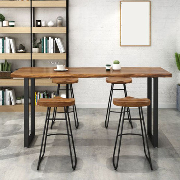 1/2/5/6 Pieces Luxurious Rectangular Pub Table Set Wooden Counter Table Set 5 Pieces: Table, 4 Stools Clearhalo 'Bar Furniture' 'furn' 'furn_home_bar_bar_sets' 'Furniture' 'Home Bars & Bar Sets' 'home_bar_bar_sets' 'Kitchen & Dining Furniture' 5866651