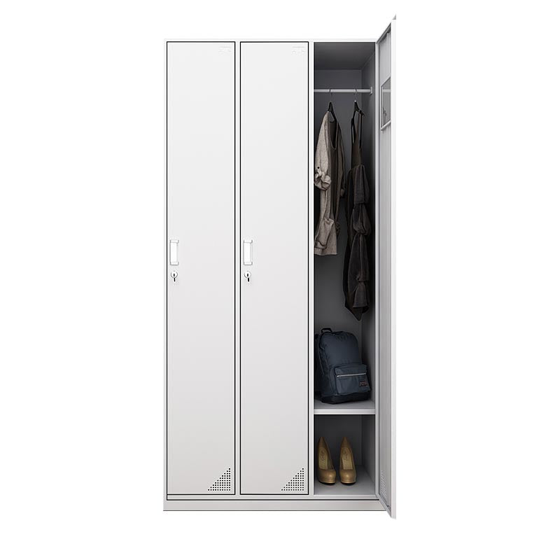 Contemporary Metal Wardrobe Freestanding Wardrobe Closet with Locks