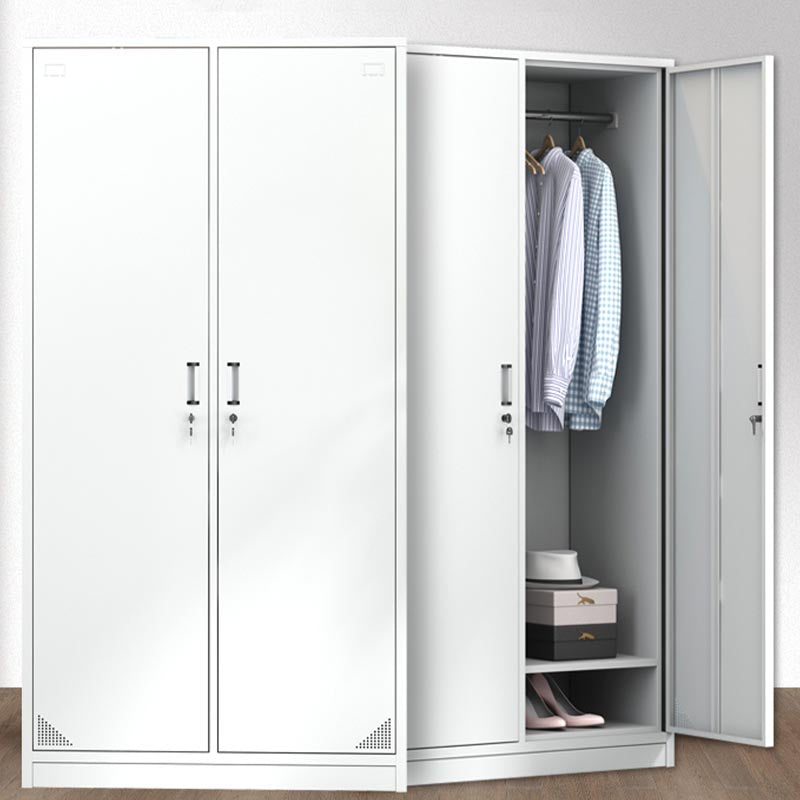 Contemporary Metal Wardrobe Freestanding Wardrobe Closet with Locks