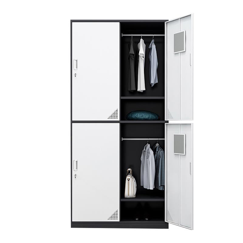 Contemporary Metal Wardrobe Freestanding Wardrobe Closet with Locks