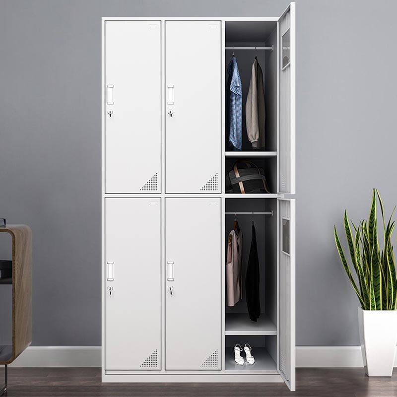 Contemporary Metal Wardrobe Freestanding Wardrobe Closet with Locks