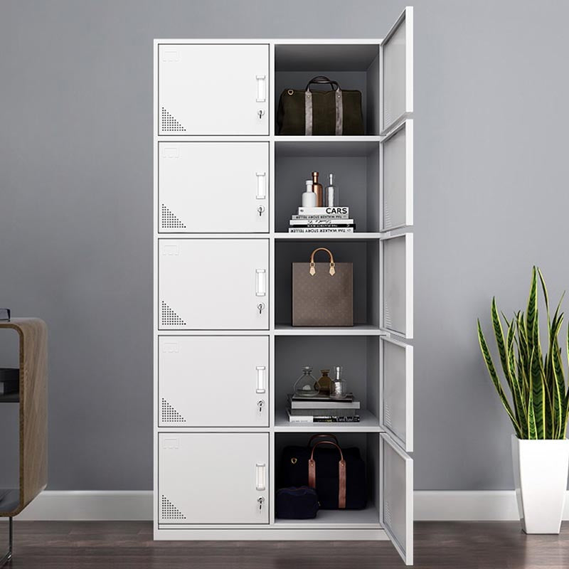 Contemporary Metal Wardrobe Freestanding Wardrobe Closet with Locks