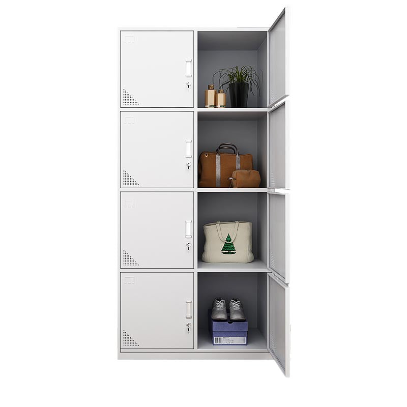 Contemporary Metal Wardrobe Freestanding Wardrobe Closet with Locks