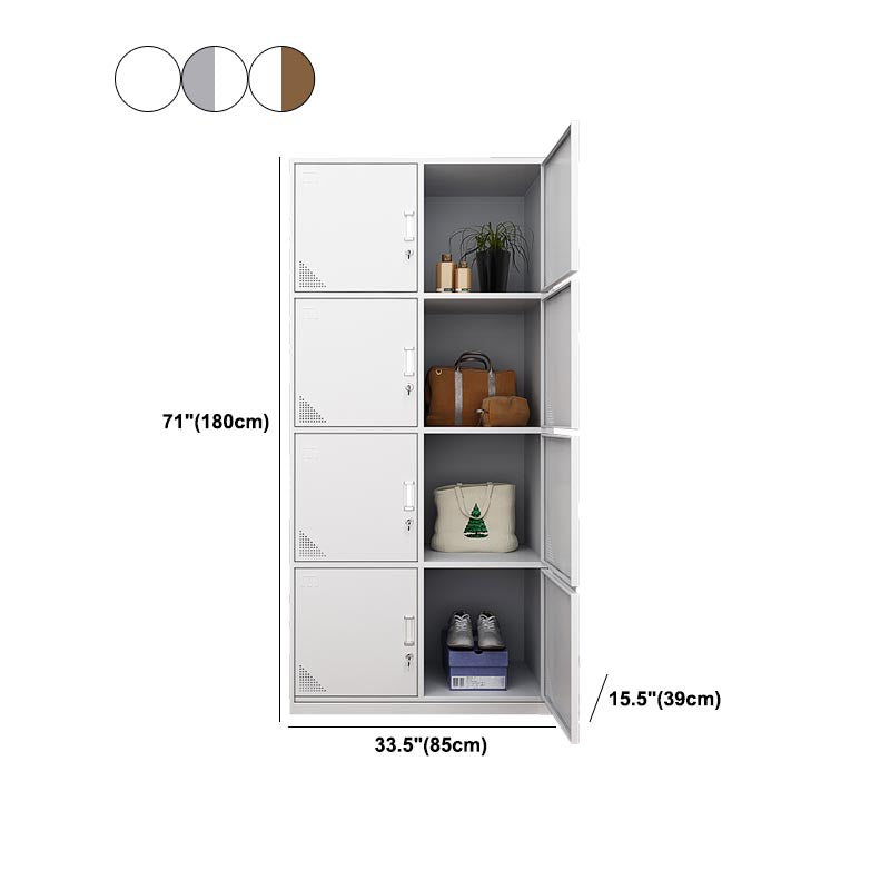 Contemporary Metal Wardrobe Freestanding Wardrobe Closet with Locks