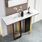 Tabella di accento glam largo 11 "Stone Tabella accento console bianco rettangolo bianco