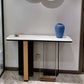 Tabella di accento glam largo 11 "Stone Tabella accento console bianco rettangolo bianco