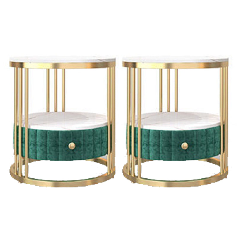 Glamour 1 - Mesa de acento de cajones Nightsand de 21.65 "Mesa nocturna de piedra de altura