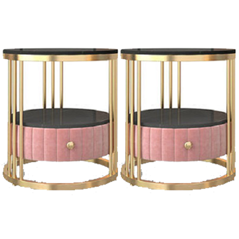 Glamour 1 - Mesa de acento de cajones Nightsand de 21.65 "Mesa nocturna de piedra de altura