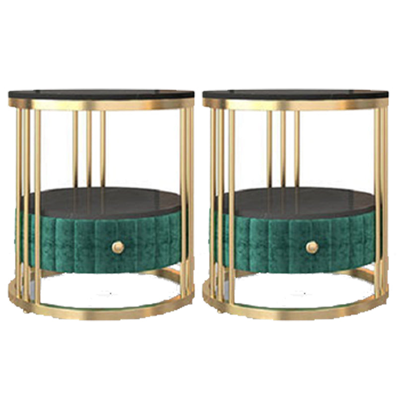 Glamour 1 - Mesa de acento de cajones Nightsand de 21.65 "Mesa nocturna de piedra de altura