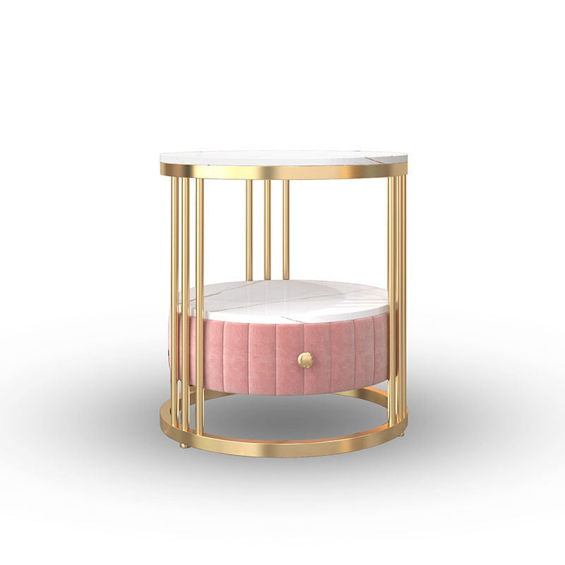 Glamour 1 - Mesa de acento de cajones Nightsand de 21.65 "Mesa nocturna de piedra de altura