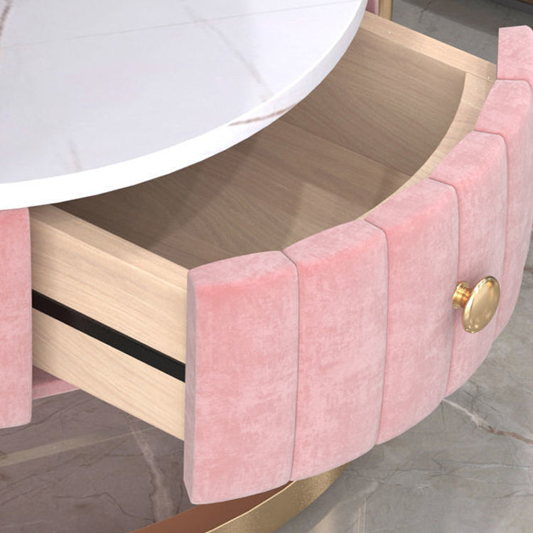 Glamour 1 - Mesa de acento de cajones Nightsand de 21.65 "Mesa nocturna de piedra de altura