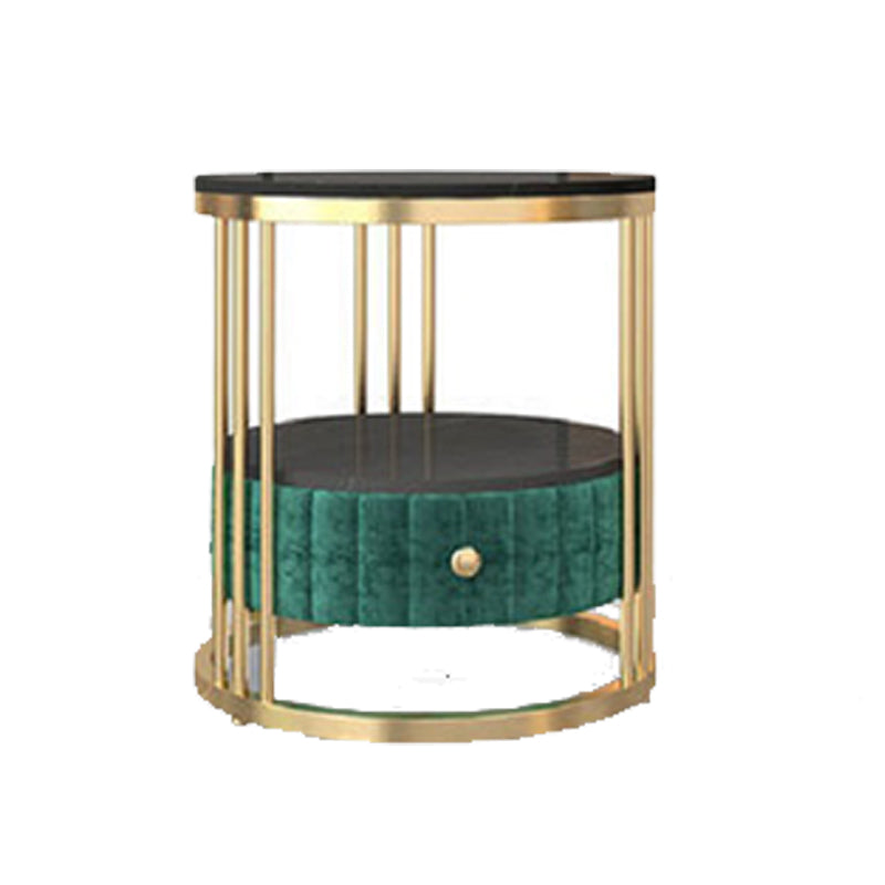 Glamour 1 - Mesa de acento de cajones Nightsand de 21.65 "Mesa nocturna de piedra de altura