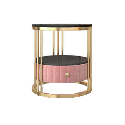 Glamour 1 - Mesa de acento de cajones Nightsand de 21.65 "Mesa nocturna de piedra de altura