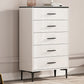 Contemporary Glam Storage Storage Chest White Storage Chest Dresser 26"L x 12"W x 43"H Black White Clearhalo 'Bedroom Furniture' 'Dressers & Chests' 'dressers_chests' 'furn' 'furn_dressers_chests' 'Furniture' 5866803