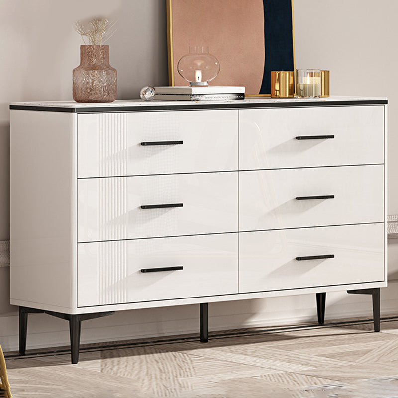 Contemporary Glam Storage Storage Chest White Storage Chest Dresser 47"L x 12"W x 31"H Black White Clearhalo 'Bedroom Furniture' 'Dressers & Chests' 'dressers_chests' 'furn' 'furn_dressers_chests' 'Furniture' 5866808
