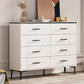 Contemporary Glam Storage Storage Chest White Storage Chest Dresser 47"L x 12"W x 37"H Black White Clearhalo 'Bedroom Furniture' 'Dressers & Chests' 'dressers_chests' 'furn' 'furn_dressers_chests' 'Furniture' 5866812