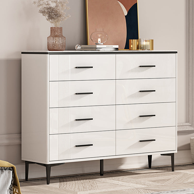 Contemporary Glam Storage Storage Chest White Storage Chest Dresser 47"L x 12"W x 37"H Black White Clearhalo 'Bedroom Furniture' 'Dressers & Chests' 'dressers_chests' 'furn' 'furn_dressers_chests' 'Furniture' 5866812