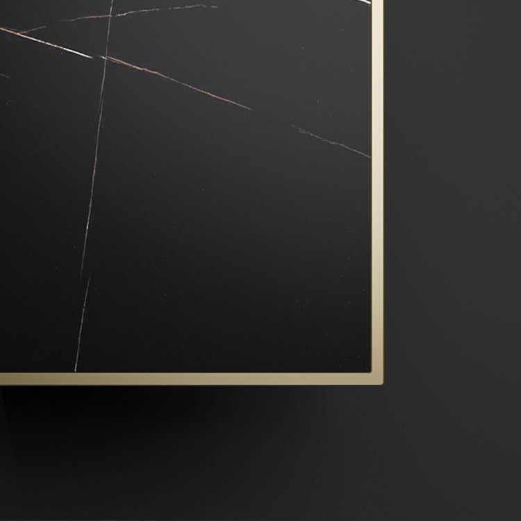 Tavolo da notte in pietra d'oro Glam mobile per comodino con 2 ripiani