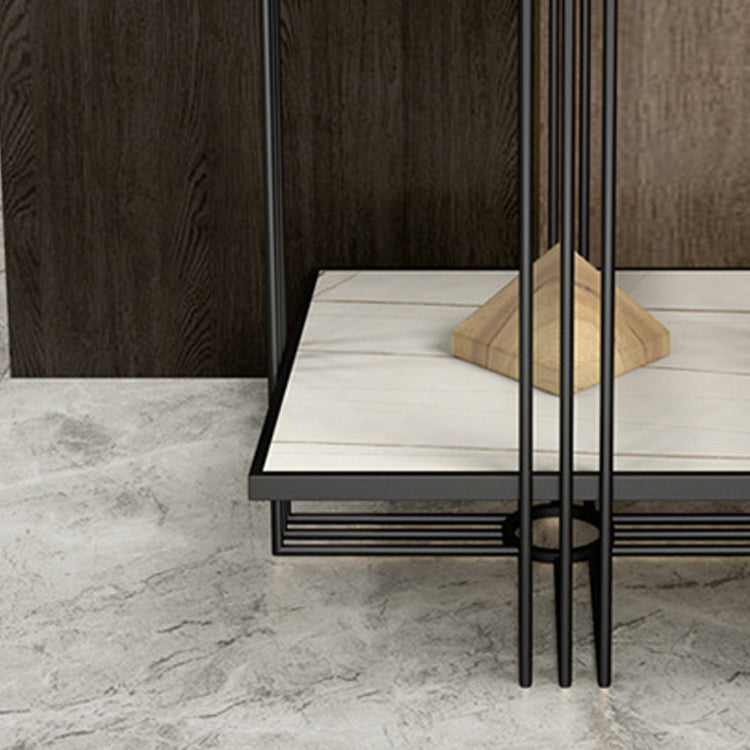 Tavolo da notte in pietra d'oro Glam mobile per comodino con 2 ripiani