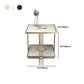 Tavolo da notte in pietra d'oro Glam mobile per comodino con 2 ripiani