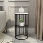 21.65 "Alto Metal Glam Nightstand de almacenamiento Abierto de almacenamiento Bedside Bedside con estantes